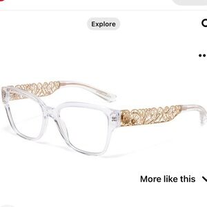 Dolce & gabbana gold floral clear frame eyeglasses